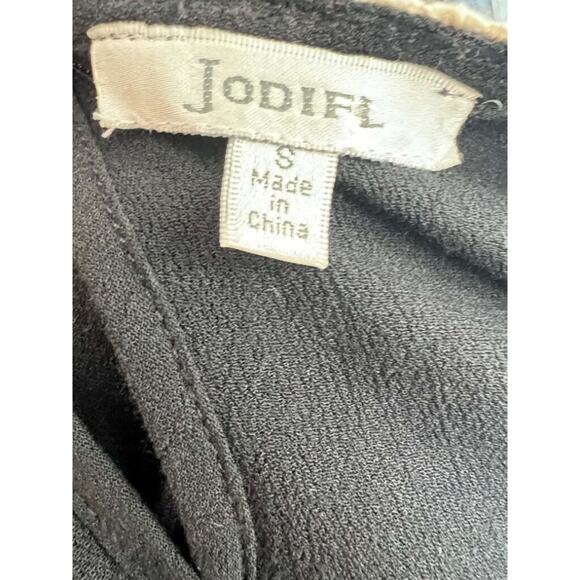 Small Jodifl Black Boho Trim Short Sleeve Blouse - Picture 5 of 5